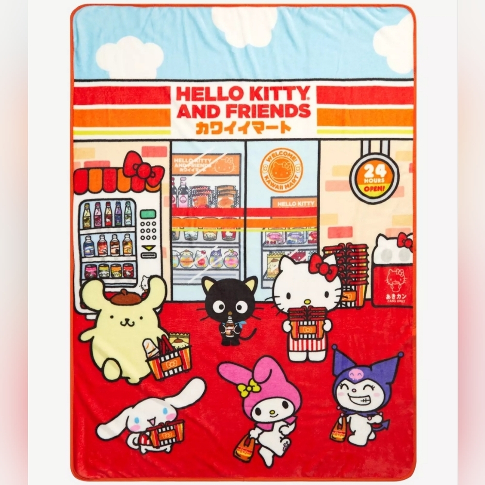 Hello Kitty And Friends Sanrio Kawaii Mart Blanket